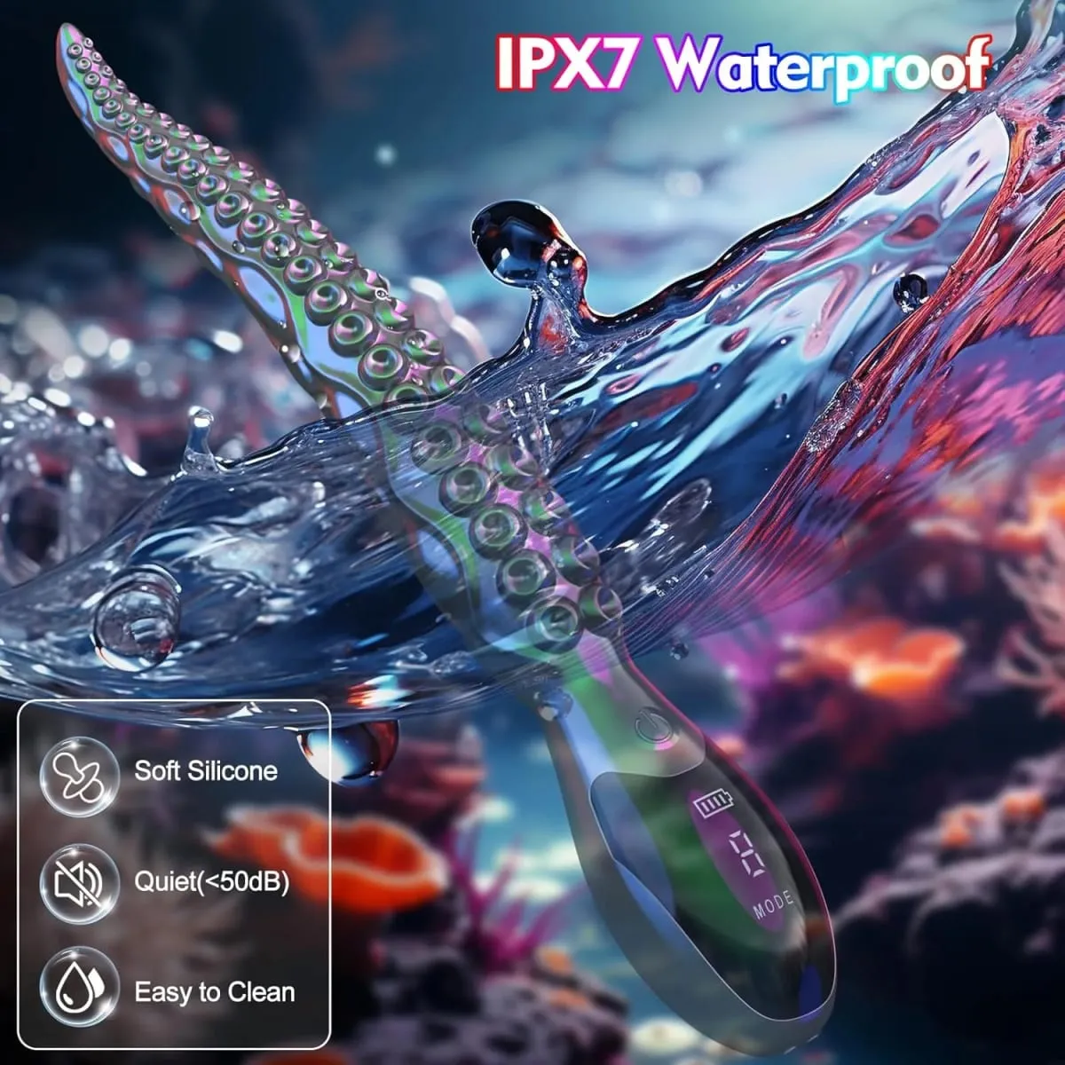 Vibrating Realistic G-Spot Dildos - LED Display Octopus Tentacle Clitoral Vibrator 10.7" Silicone Dildo Adult Sex Toys for Women