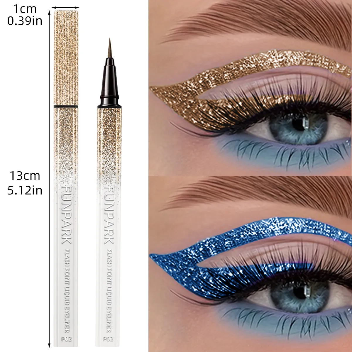 Crayon Eyeliner liquide à paillettes, imperméable, violet, rose, bleu, stylo pour les yeux, longue durée, séchage rapide, maquillage pour les yeux, 1 pièce — image 5