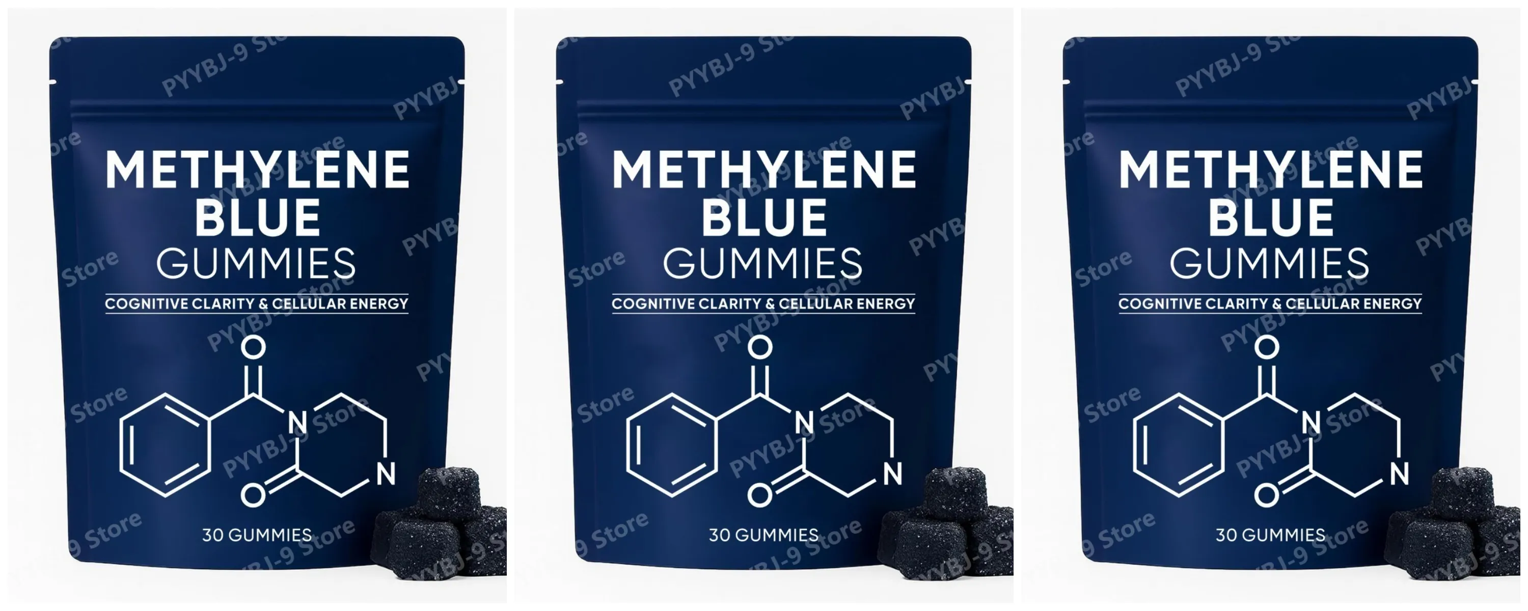 Methylene Blue Gummies Supplement 30/60pcs Focus Energy Support Vegan Non-GMO Gluten-Free Daily Nutrition Chews for Adults — image 8