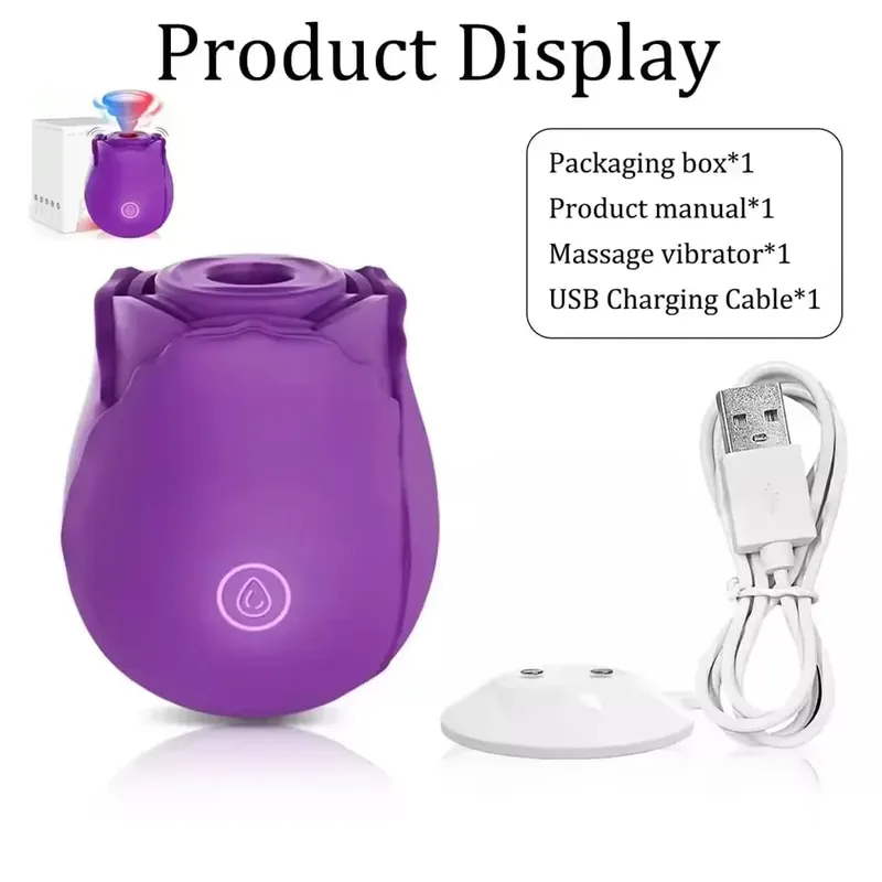 Powerful Clitoral Sucking Dildo Vibrator Female Rose Clitoris Nipple Stimulator G Spot Vagina Massager Adult Sex Toys for Women