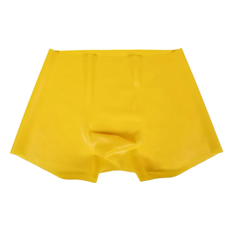 Mens Latex Boxer Briefs Underpants See-Through Rubber Safety Panties Low Waist Seamless Underwear for Sensory Appeal
