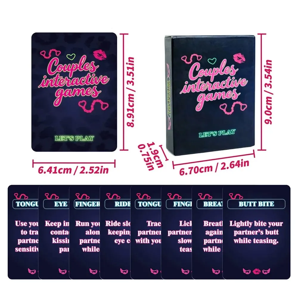 50PCS Sexual Couple Game Card Flirty Interactive Date Night Game Love Q&A Challenge Card Set Romantic Valentine's Day Gift