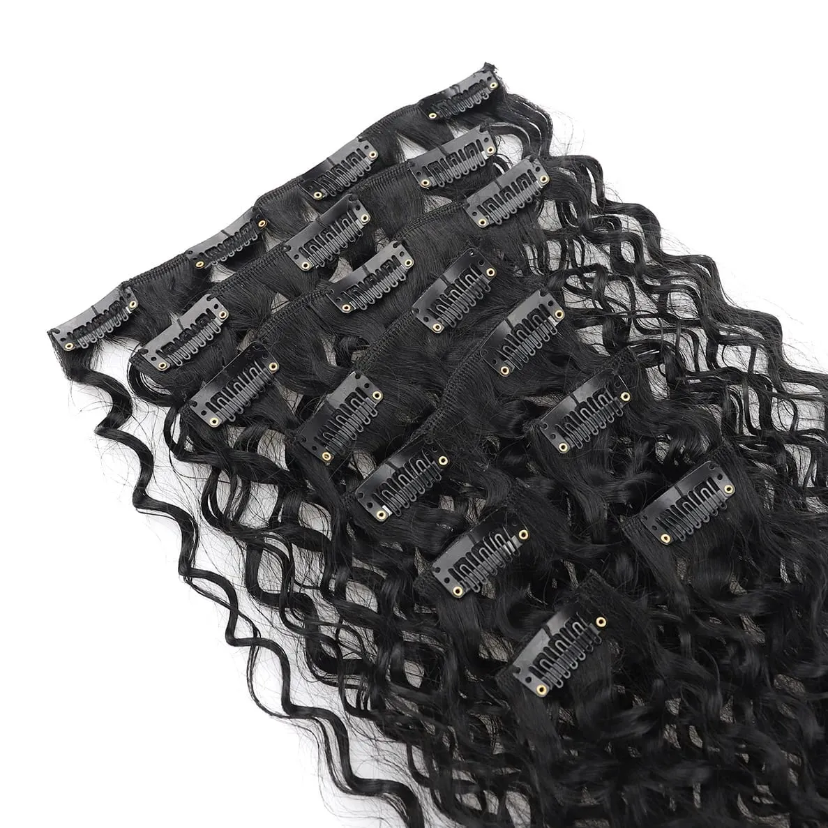 9PCS Clip-in Hair Extensions Kit Long Soft Curly Hair Extension Synthetic Kinky Curly Hairpieces Full Head Fake Pieces for Women