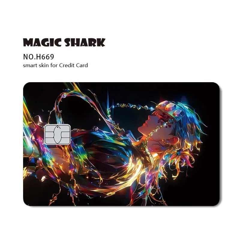 Magic Shark 2026 New Hot Demon Slayers Anime Shinny Holographic Laser Skin Cover Sticker Film for Debit Credit Bank Card