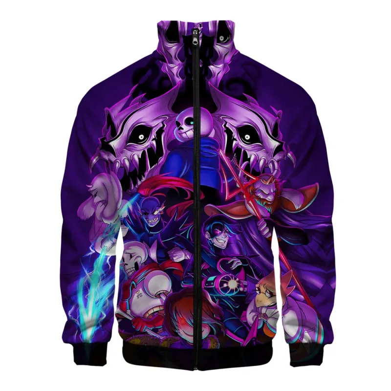 Luxury Popular Sans Undertale 3D Print Zipper Raglan Jacket Windbreaker Boys/Girls Comfortable Stand Collar Jackets Coats