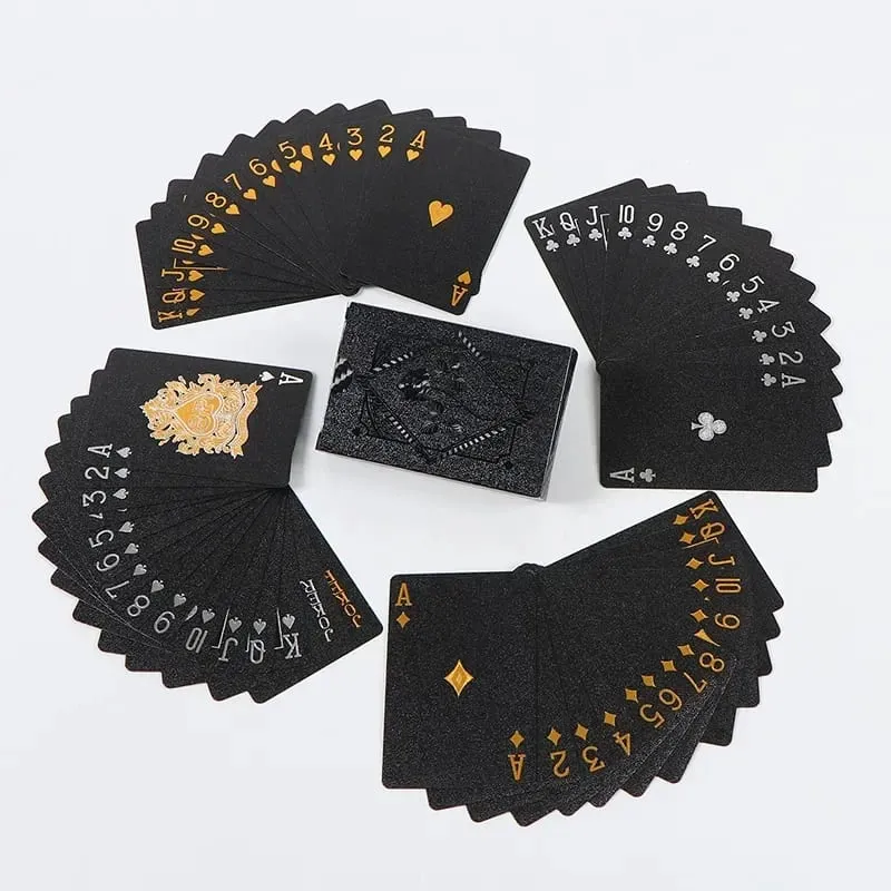 Color Black Gold Playing Card Game Card Group Waterproof Poker Suit Magic Dmagic Package Board Game Collection Entertainment**