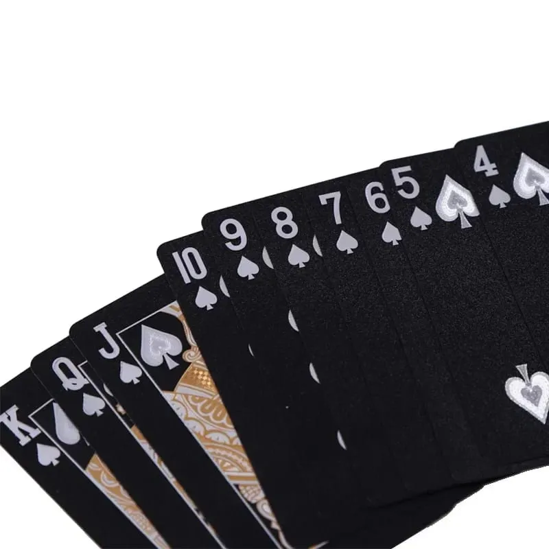 Black Gold Waterproof Magic Poker Card Set Skeleton Poker Card Game Deck Magic Prop Box Set Board Game Gift Set