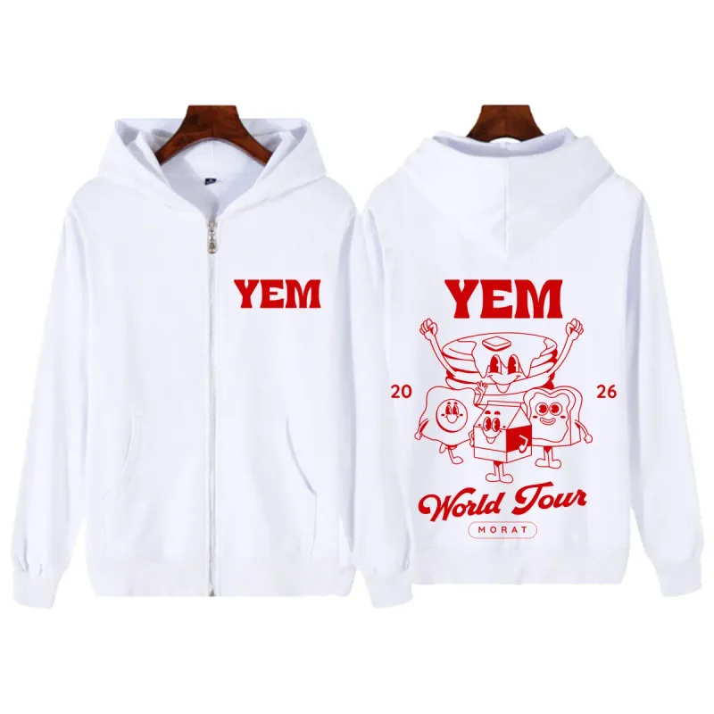 Band Morat Yem World Tour Merch 2026 Print Zip Up Hoodie Men Women Hip Hop Sweatshirts Loose Casual Fashion Zipper Jacket Coats