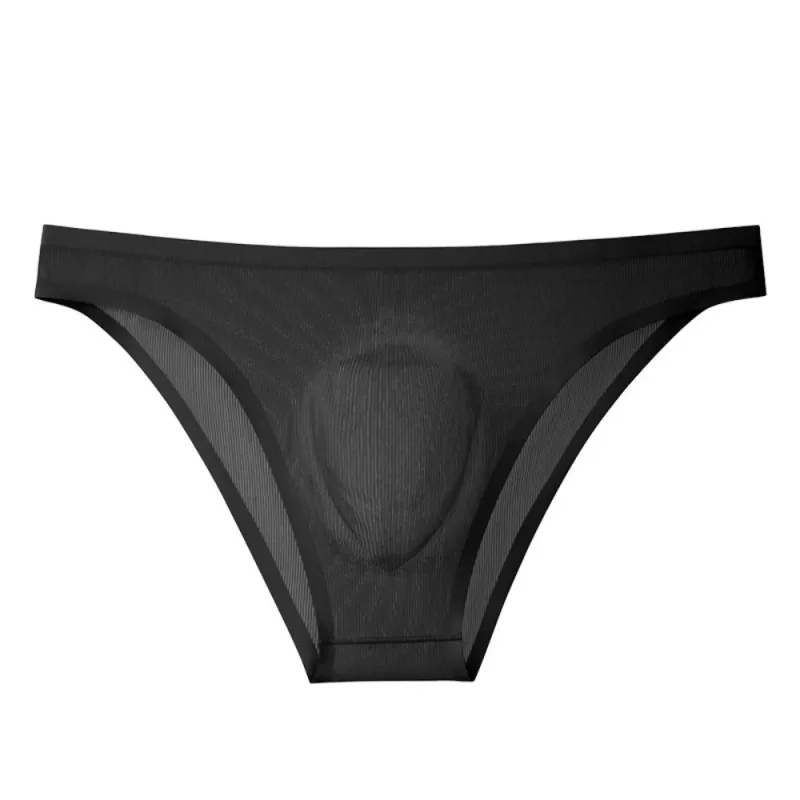Soft Ice Silk Men's Triangle Panties Lingerie Breathable Men Thin Briefs Solid Color Large Size Underwear for Men Male — image 2