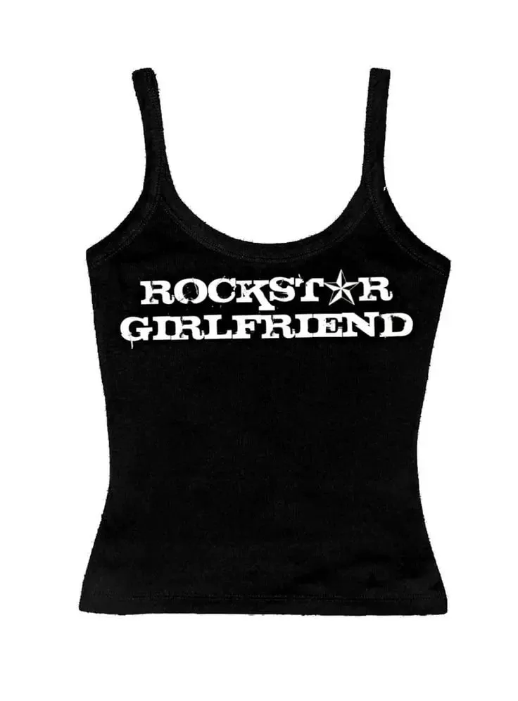 System Of A Down Hand Print Women Crop Cami Top Y2K Rock Band Slim Fit Spaghetti Strap Sleeveless Vintage Grunge Tank Top