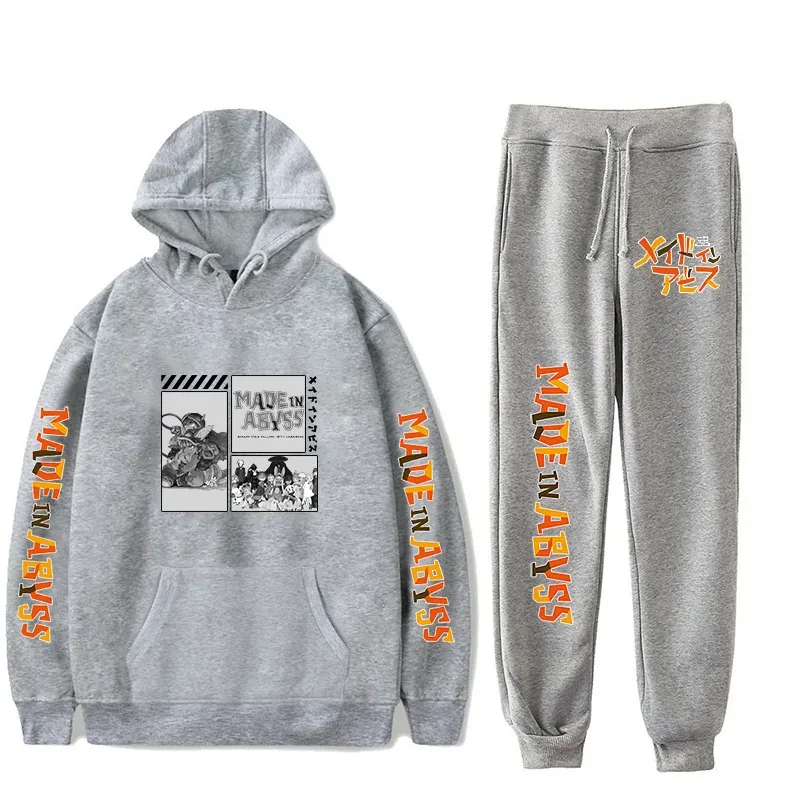Harajuku Comfortable Made in abyss Print Sweatshirt Sweatpants Suit Men/Women Hoodies+ Trousers Suit Cute 2 Piece Set Clothes — image 22