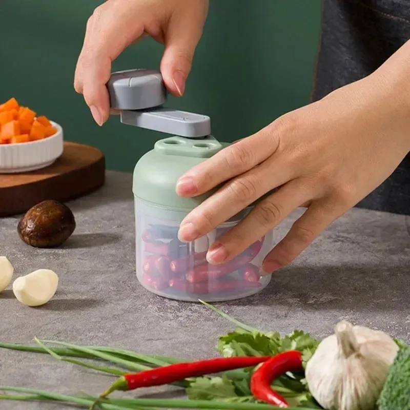 Perajang Sayuran Multifungsi Pengolah Makanan Kecil Manual Perajang Makanan Putar Tangan Alat Mincer Bawang Putih Gadget Dapur