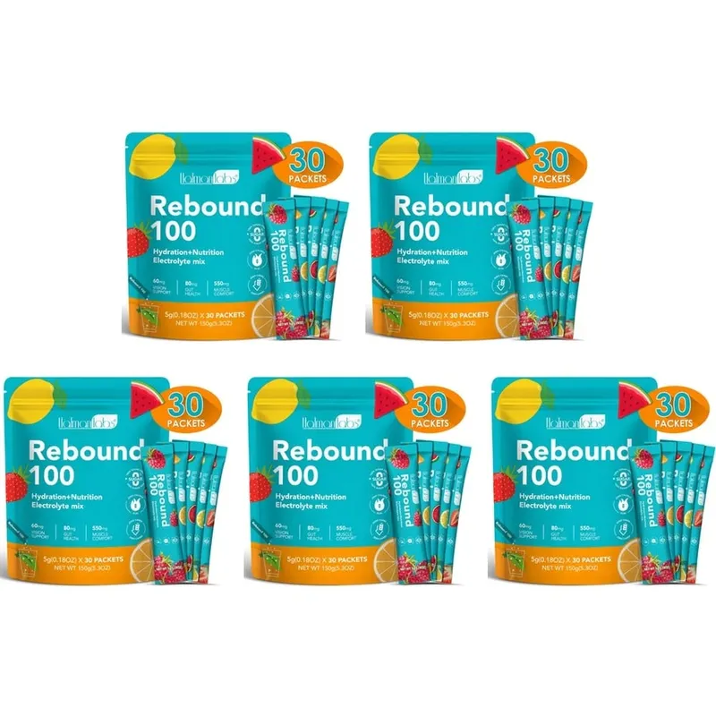 Hatmanlabs Rebound 100 Electrolyte Mix Powder Sugar Free with Potassium Magnesium Zinc Supports Muscle Comfort 30 Packets — image 11