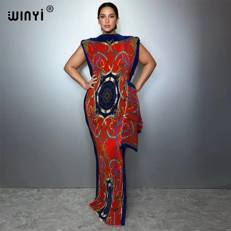 Plisované elastické tenké šaty dámské zmačkaný design Plisované luxusní muslimské společenské šaty Abaya Poncho pro ženy Plážové oblečení Kaftan
