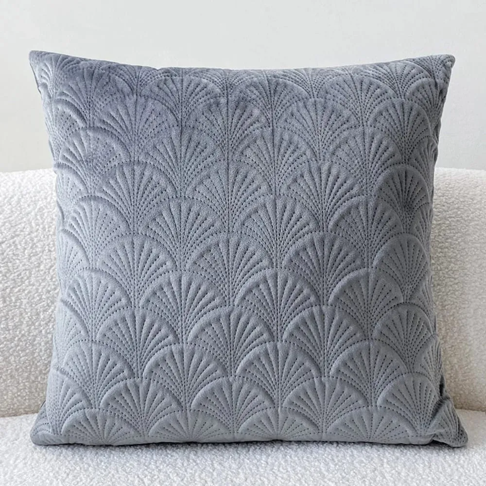 Nordic Simple Quilted Velvet Cushion Cover Solid Colors Decorative Throw Pillow Case 45x45cm for Sofa Bedside Home Decor