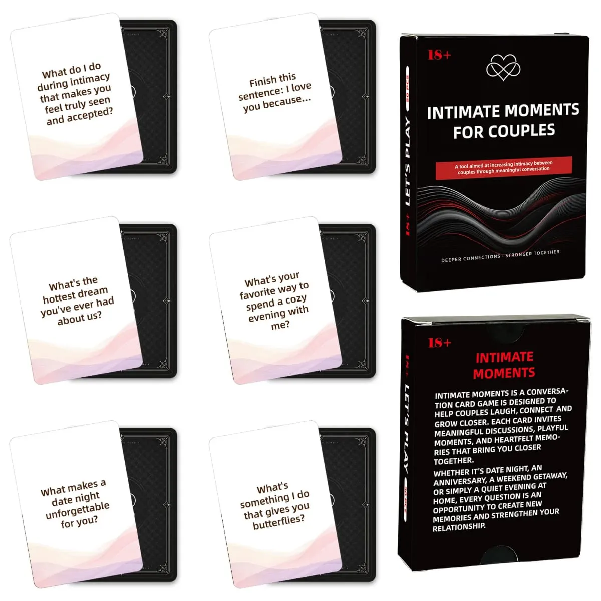 50Pcs Couple Interactive Question Cards Fun Intimate Conversation Cards Relationship Bonding Game Cards for Lovers — image 1