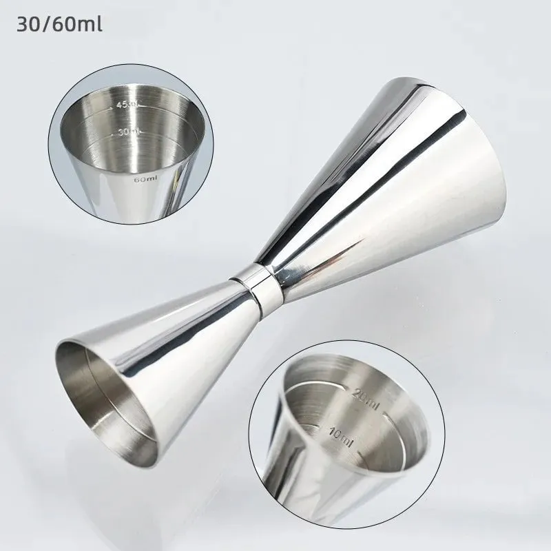 30/45/60/90ml Measuring Cup 304 Stainless Steel Measure Cup Cocktail Shot Drink Spirit Jigger Mixed Beaker Liquid Measuring Cups