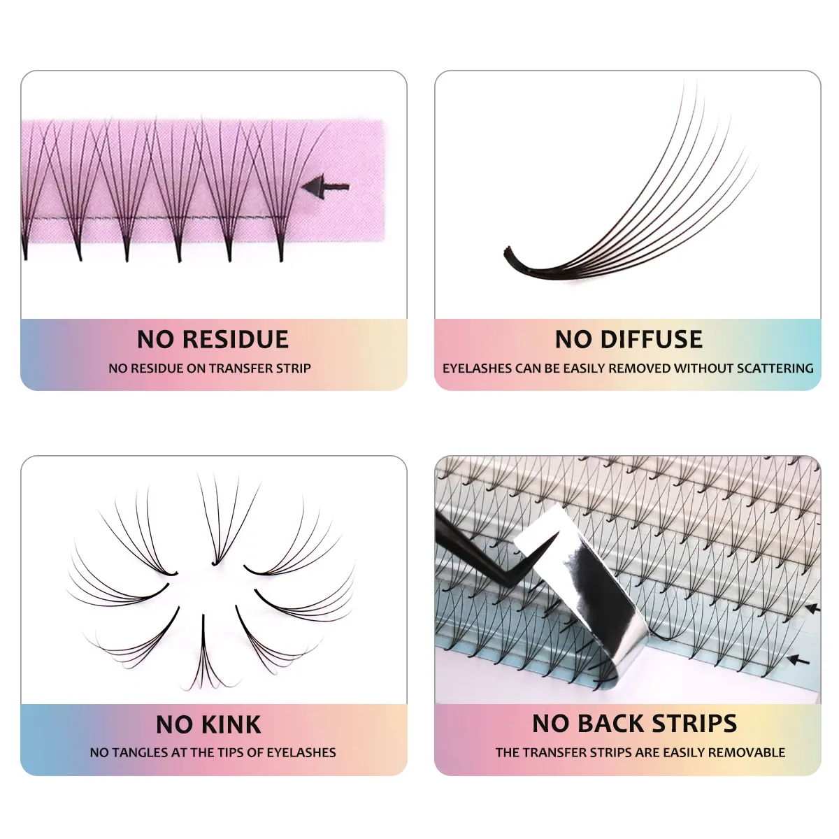 New Style Super Narrow Thin Pointy Base Premade Lash Fans 4D 5D 6D 7D 8D XL Tray PBT Russian Volume Lashes Extension Fans