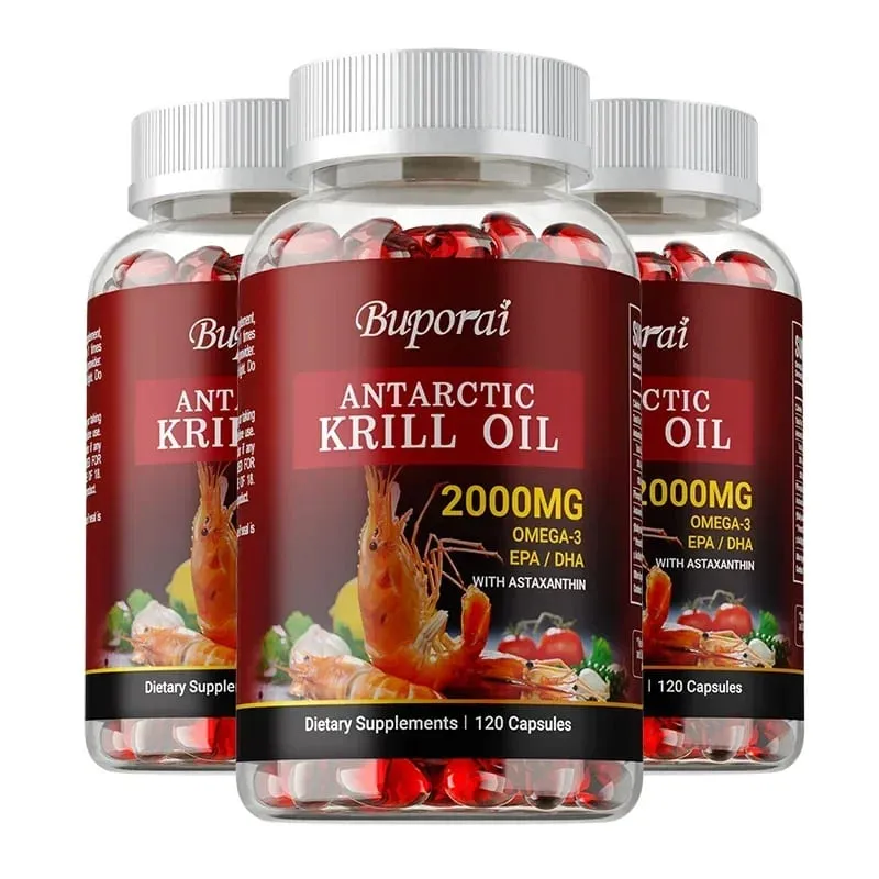 Antarctic Krill Oil 2000MG - Contains Astaxanthin Promotes Brain and Heart Health Antioxidant Metabolism and Boosts Immunity