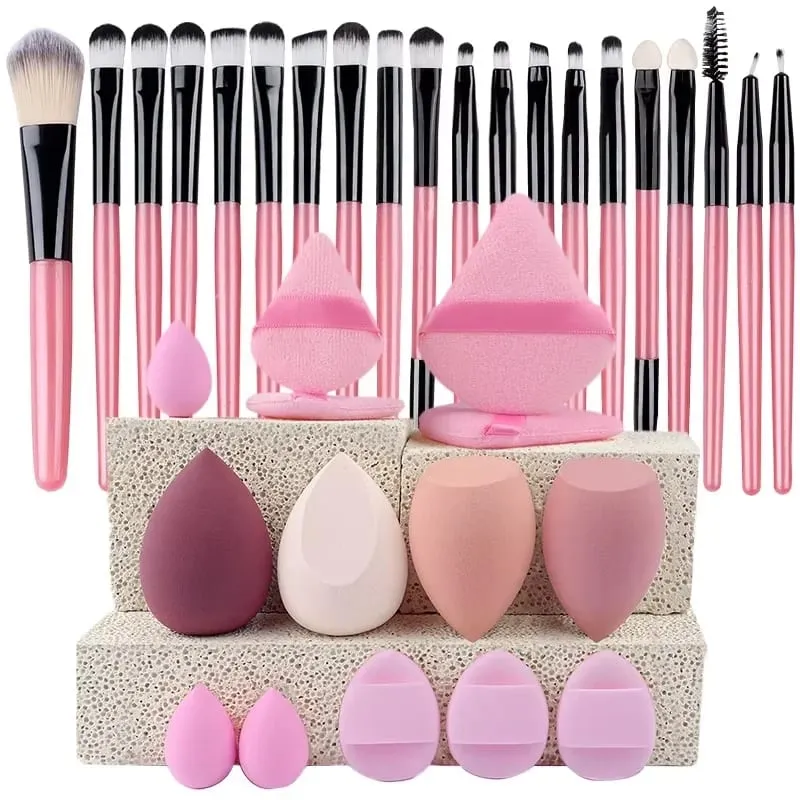 33pcs beauty set makeup kit large and small beauty sponges for flawless makeup application and removal of makeup full set