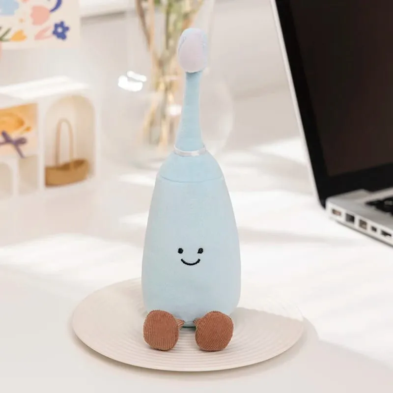 Cute Oral Plush Humanoid Toy White Tooth Toothpaste Toothbrush Smiling Plushie Home Decor Prop Gift