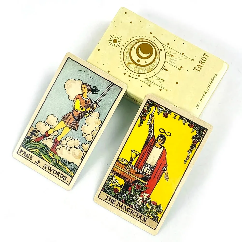 Tarot Cards Board Game Paper Instruction Manual Classic Design For Beginners & Pros Ideal For Divination Meditation & Gifts