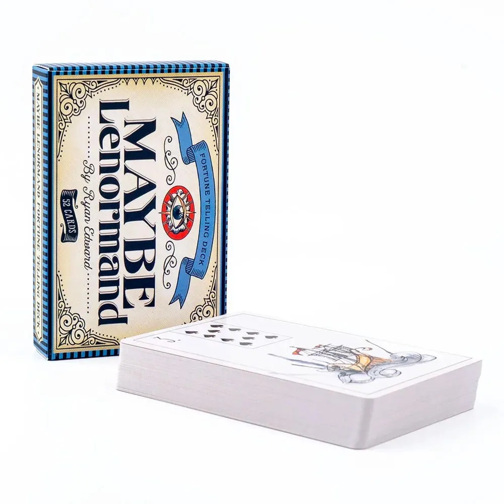 Talán Lenormand 52 kártyás pakli - Kezdőbarát sorsjóslás Tarot jósló társasjátékhoz 9,7x6,3 cm