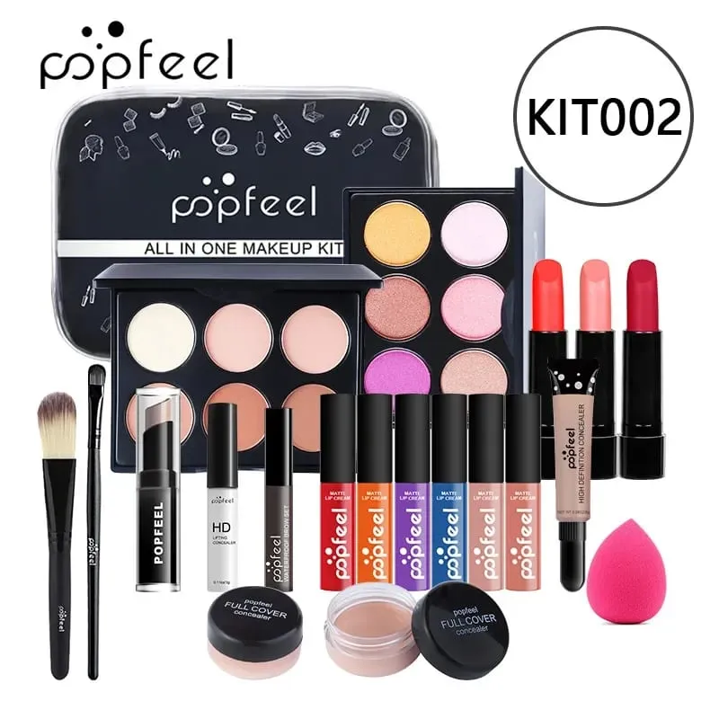 Christmas Makeup Gaveæske Foundation Eyeshadow Powder Long Lasting Lip Ink 27 stykker Fødselsdagsgaver Makeup til kvinder komplet sæt