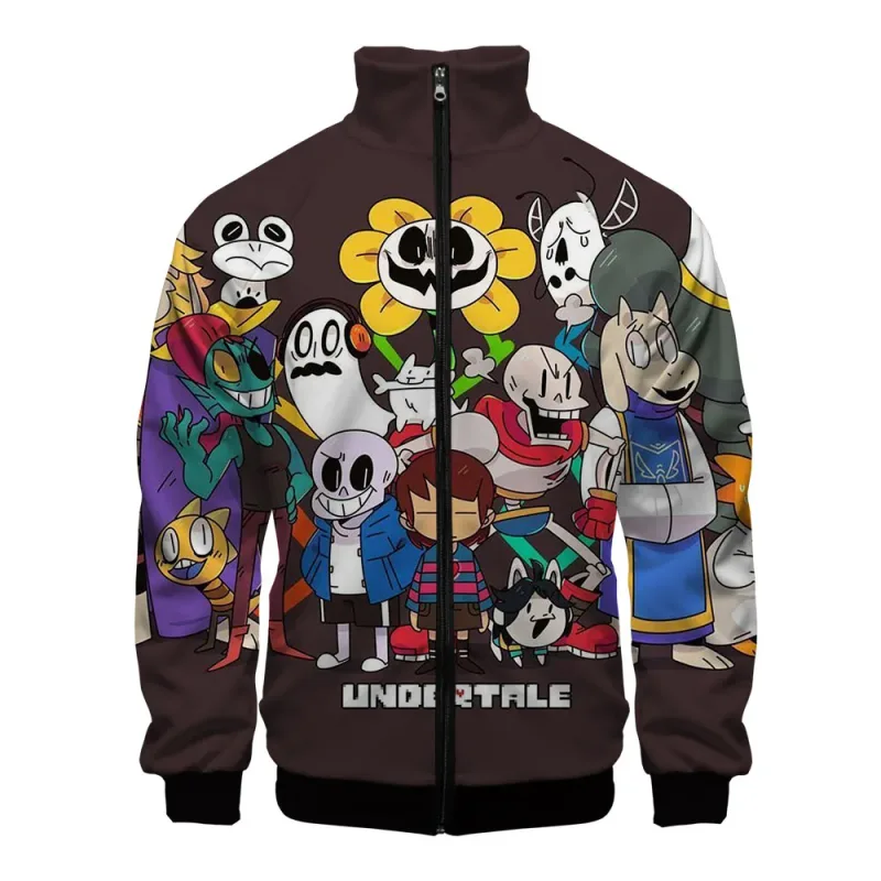 Luxury Popular Sans Undertale 3D Print Zipper Raglan Jacket Windbreaker Boys/Girls Comfortable Stand Collar Jackets Coats