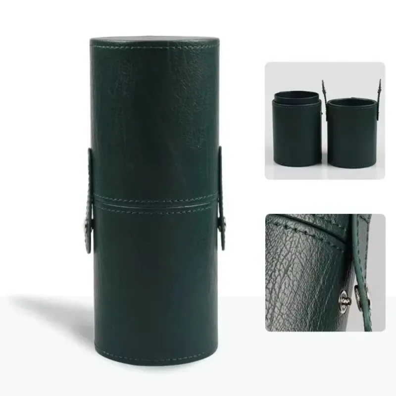 PU Leather Makeup Brush Bucket Dust-Proof Waterproof Empty Cosmetic Brushes Pen Holder Portable Makeup Brush Organizer