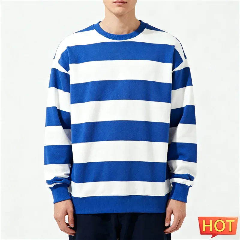 Sweat-shirt graphique à rayures simples pour hommes, tendance, manches longues, imprimé en 3D, laid, décontracté, surdimensionné, hauts — image 7
