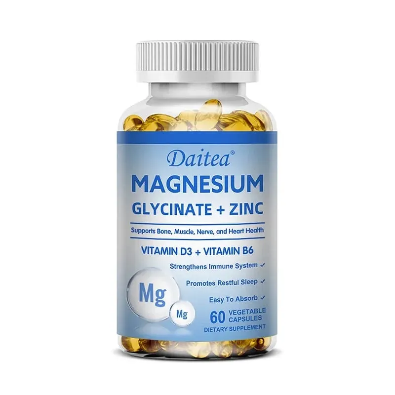 Daitea Magnesium dan Zinc Capsules - Suplemen Magnesium Glisinat untuk Mendukung Sendi Saraf Otot dan Kesehatan Jantung