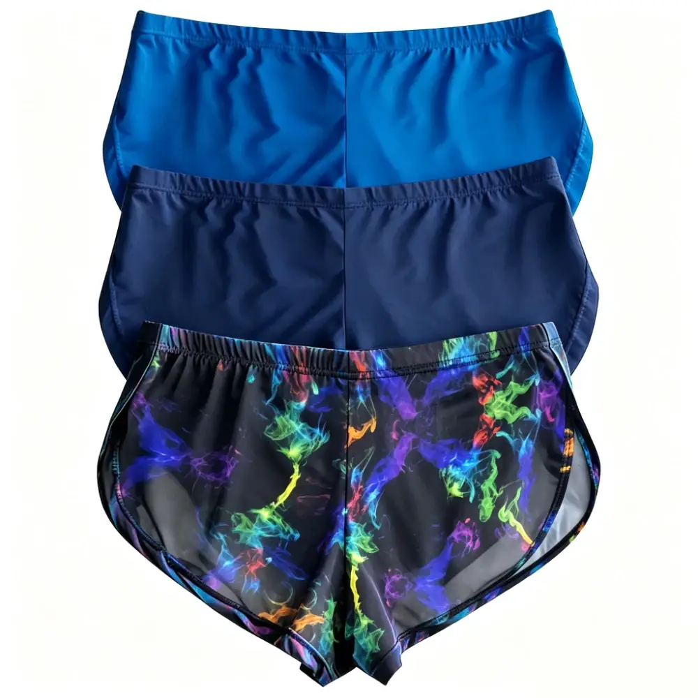 Men Galaxy Smoke Print Split Hem Ice Silk Trunks Low Rise Quick Dry Slim Lounge Shorts Lightweight Breathable Underwear for Gym