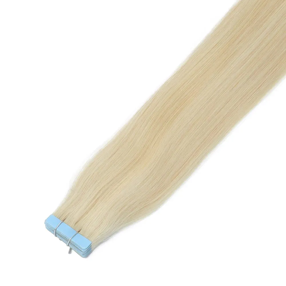 Tape in Hair Extensions Human Hair Invisible PU Tape in Extensions Straight Glue in Extensions Remy Human Hair Extensions 30G
