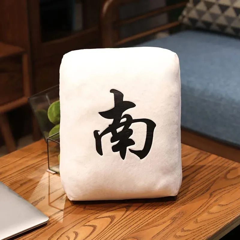 Creative Mahjong Pillow Cushion Chinese Plush Toy Car Chair Backrest Dice Funny Nap Sofa Home Decor Gift Accompanying Decoration