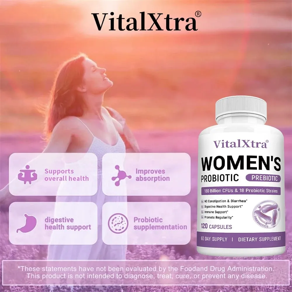 Women’s Probiotic 120 Caps 180 Billion CFU 18 Strains Digestive Immune Vaginal & Urinary Health Shelf Stable Gluten Free — image 4