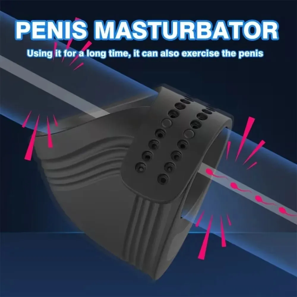 Male Glans Massager Pinching Penis Training Stimulator Vibrator for Ejaculation Delay Training Vibrator Adult Sex Toys for Men