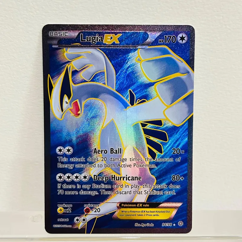 Lucario EX 107/111 English Card Holographic Foil Texture DIY Premium Anime Collection Card
