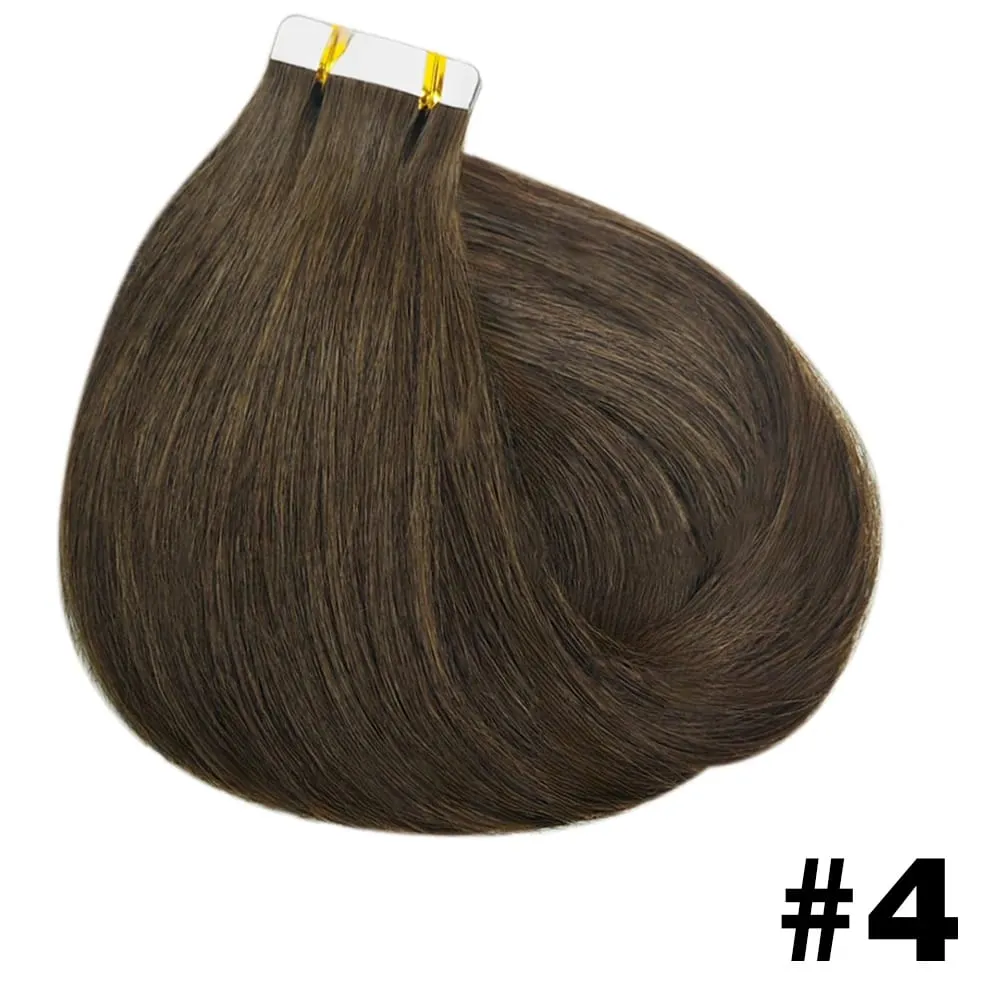 Straight Tape Ins Hair Extensions 50g Natural Black 100% Human Hair Tape In Invisible Glue Seamless Full Head Adhesive 26 Inches — image 11