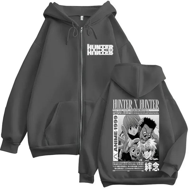 Anime Hunter X Hunter Kurapika Killua Zoldyck GON FREECSS Leorio Zipper Hoodies Men Women Zip Up Hooded Sweatshirts Jackets — image 6