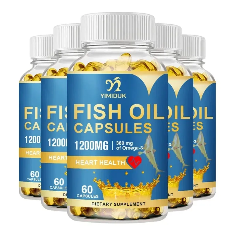 Fish Oil Supplement with Omega-3 for Brain Focus Nervous Skin Health & Prenatal Joint Mobility Antioxidants Vitality