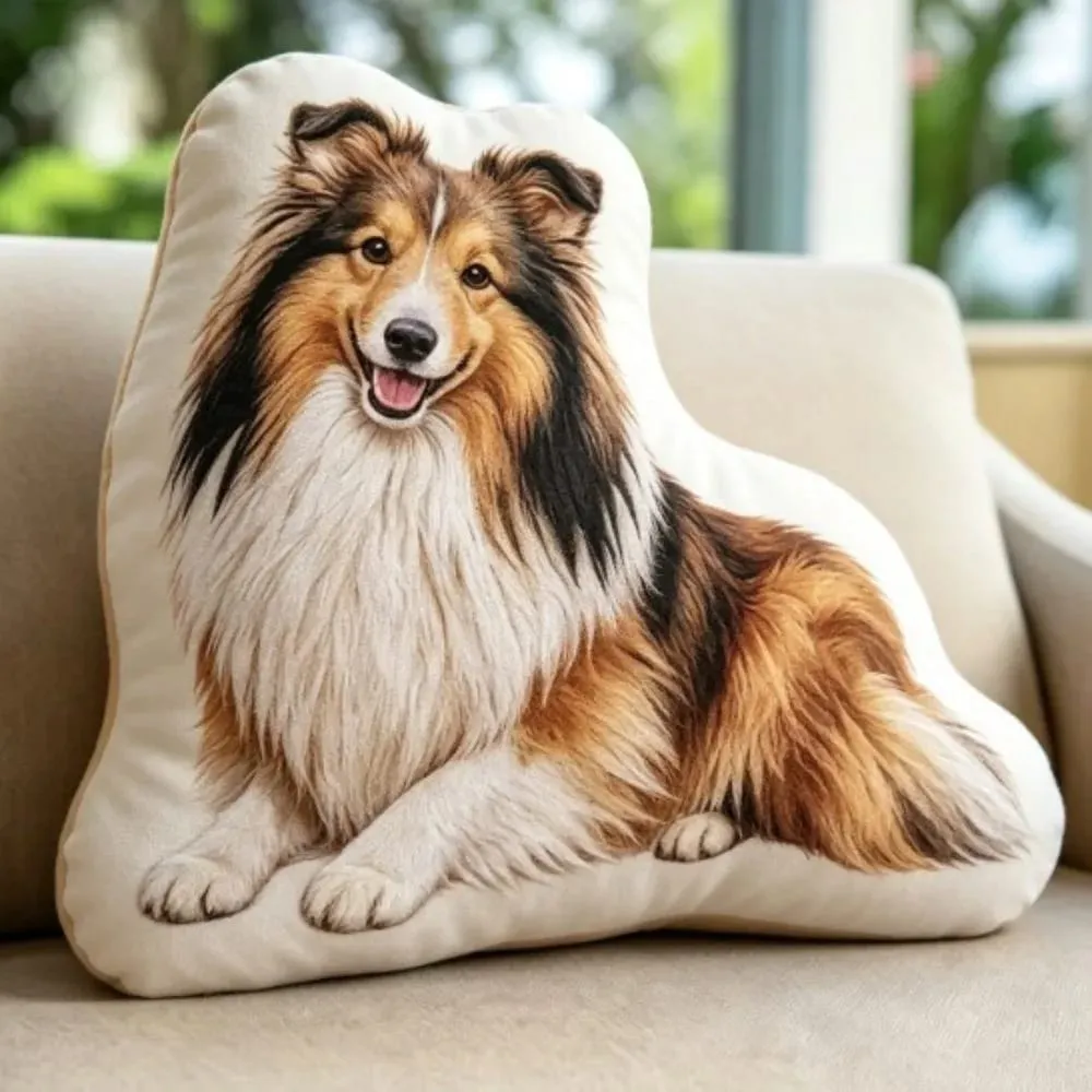 Dog Shaped Pillow Animal Throw Pillow Soft Plush Fabric Decorative Animal Pillow Shiba Dog Cushion Contoured Shape