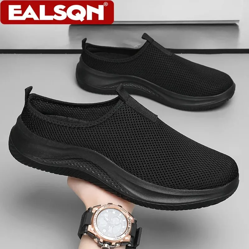 Summer Breathable Mesh Slip On Casual Shoes For Men's Lightweight Walking Sneakers Plus Size 39-48 Outdoor Comfortable Footwear