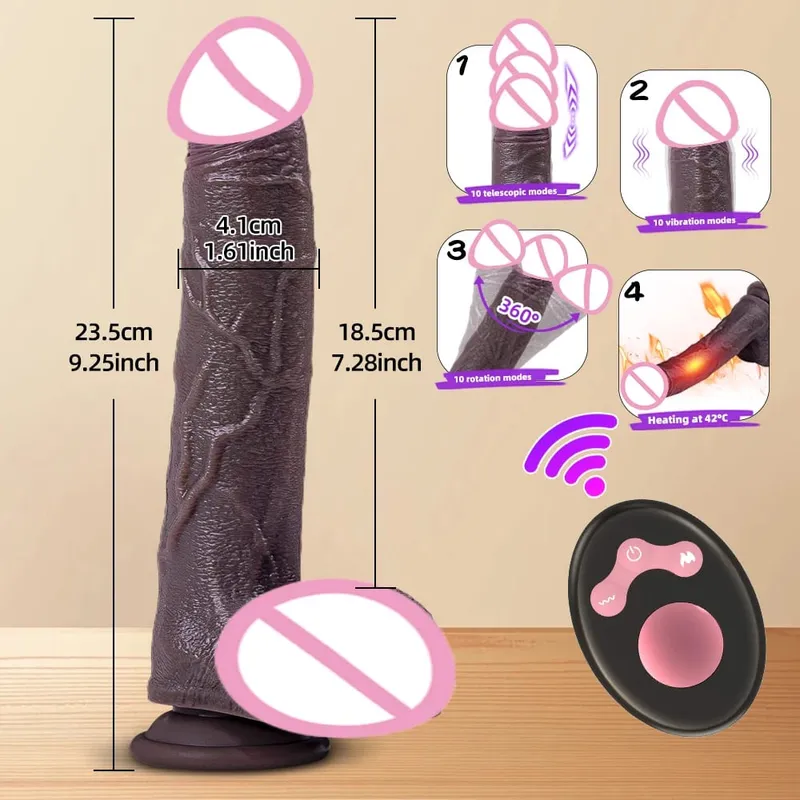 Vibrator Dildo Xxl Realistic Big Cock Telescopic Heated Spinning Penis Expansion Vibratory Massager Female Couple Sex Toys 18 — image 11
