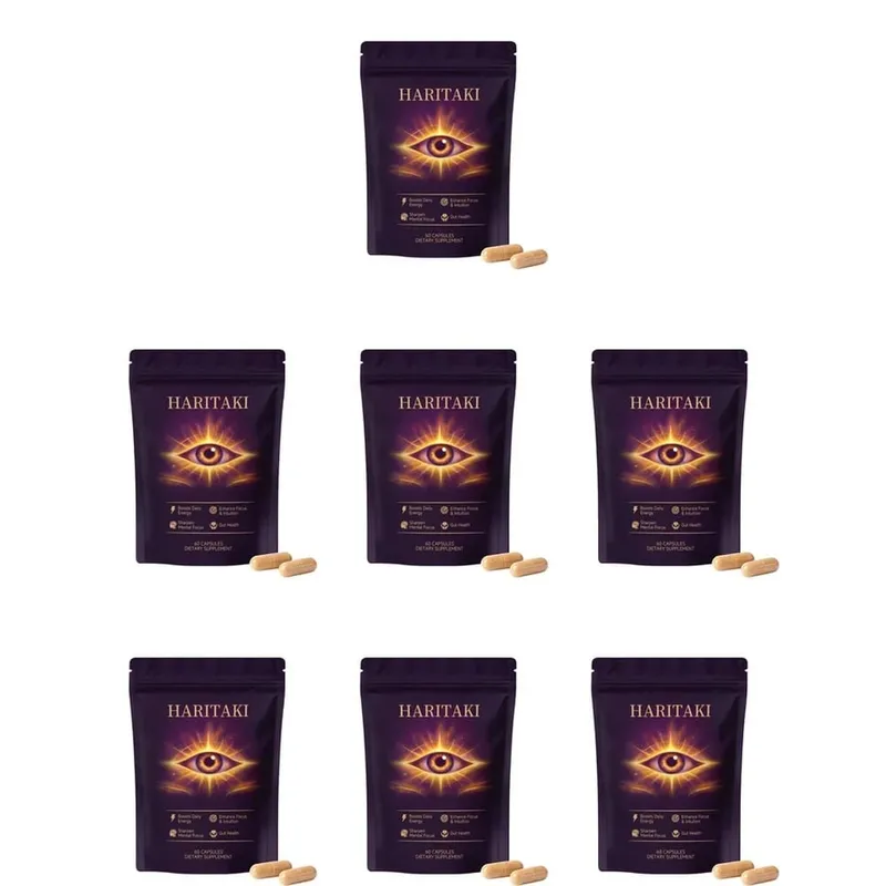 Haritaki Third Eye Capsules for Digestive Balance & Regular Gut Support with Antioxidant Protection 60 Organic Veggie Capsules