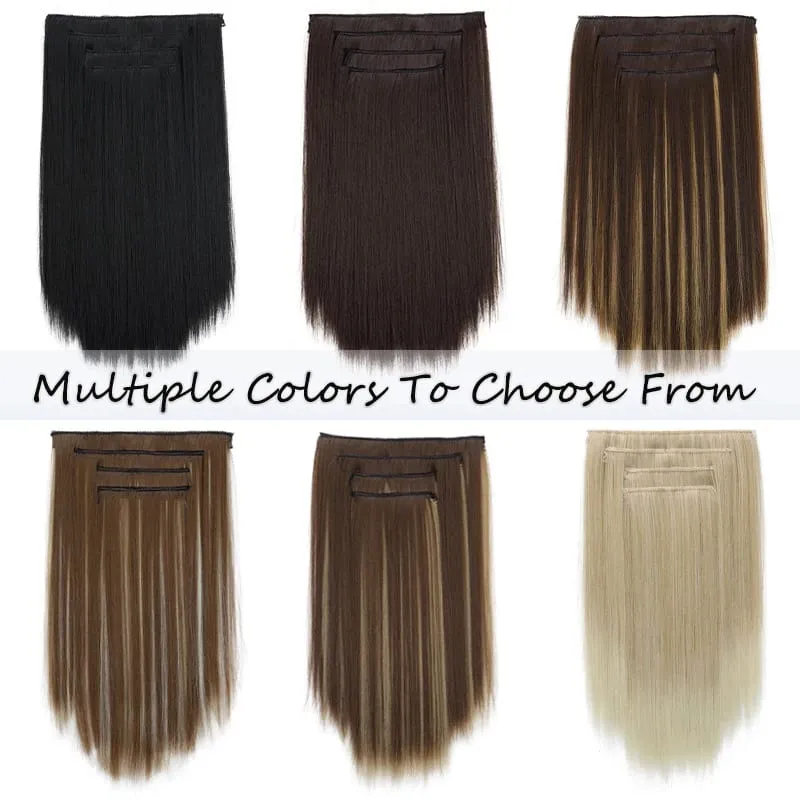 Wig piece for women long straight hair extensions 11 card four piece set synthetic clip hair