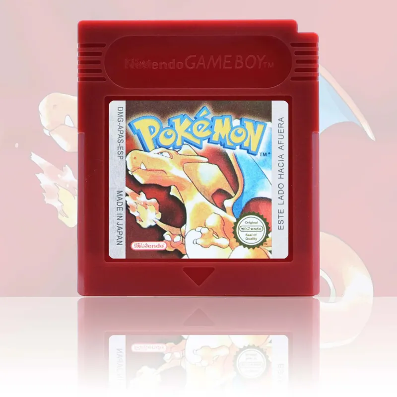 GBA/GBC ESP Version Pokemon Esmeralda/Rojo Fuego/Plata/Cristal Game Cartridge Video Game Console Card High Quality with Battery