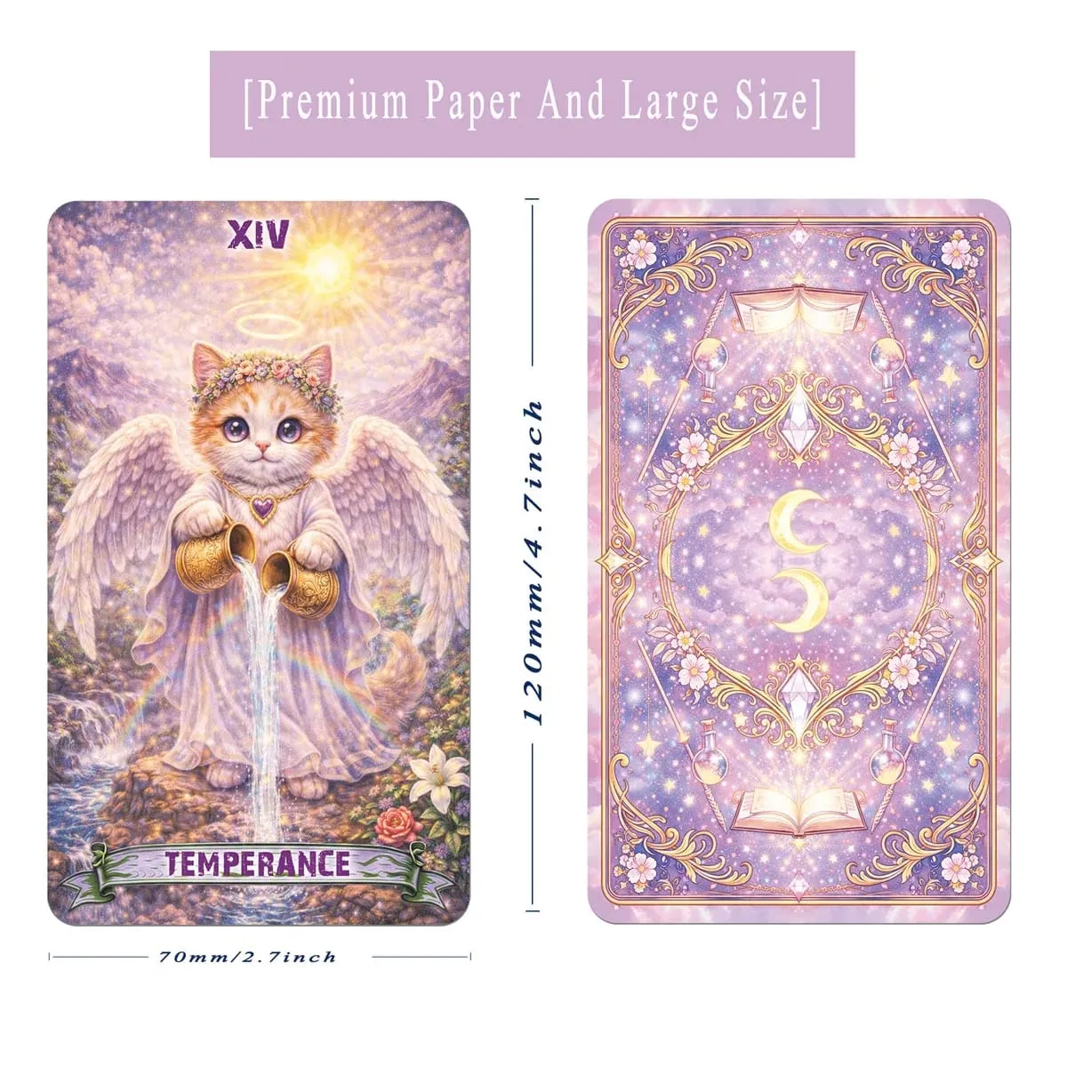 Magic Cat Tarot 78 Cards 13x8 Cm Ideal for Beginners Paper Manual Emotion Expression Subtle Magic Details Card Games