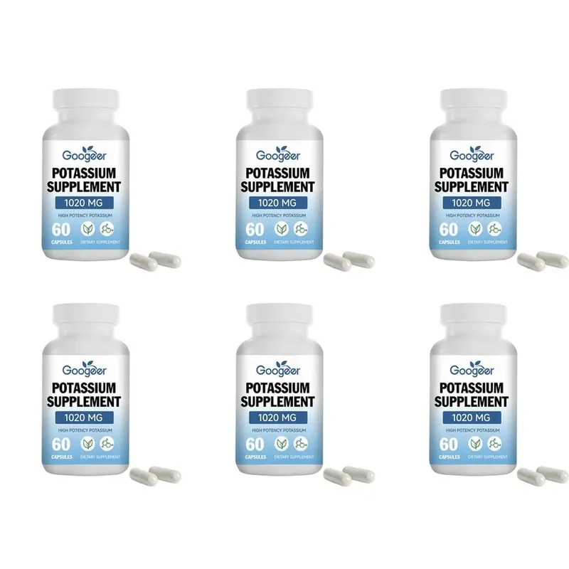Googeer Potassium Supplement Capsules for Daily Mineral Gap Support 1020 Mg Equivalent Steady Potassium Level 60 Capsules
