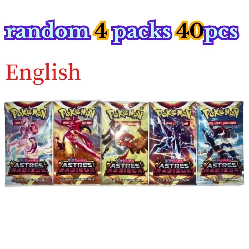楽しい 40 ピースポケモンカードパック 4 セット日月バイオレット 151 英語トレーディングカードグッズおもちゃハロウィンギフトファンタジー SF